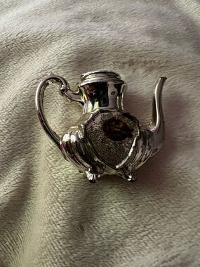 Silver Teapot Decorative Accent - Silver Finish doll size